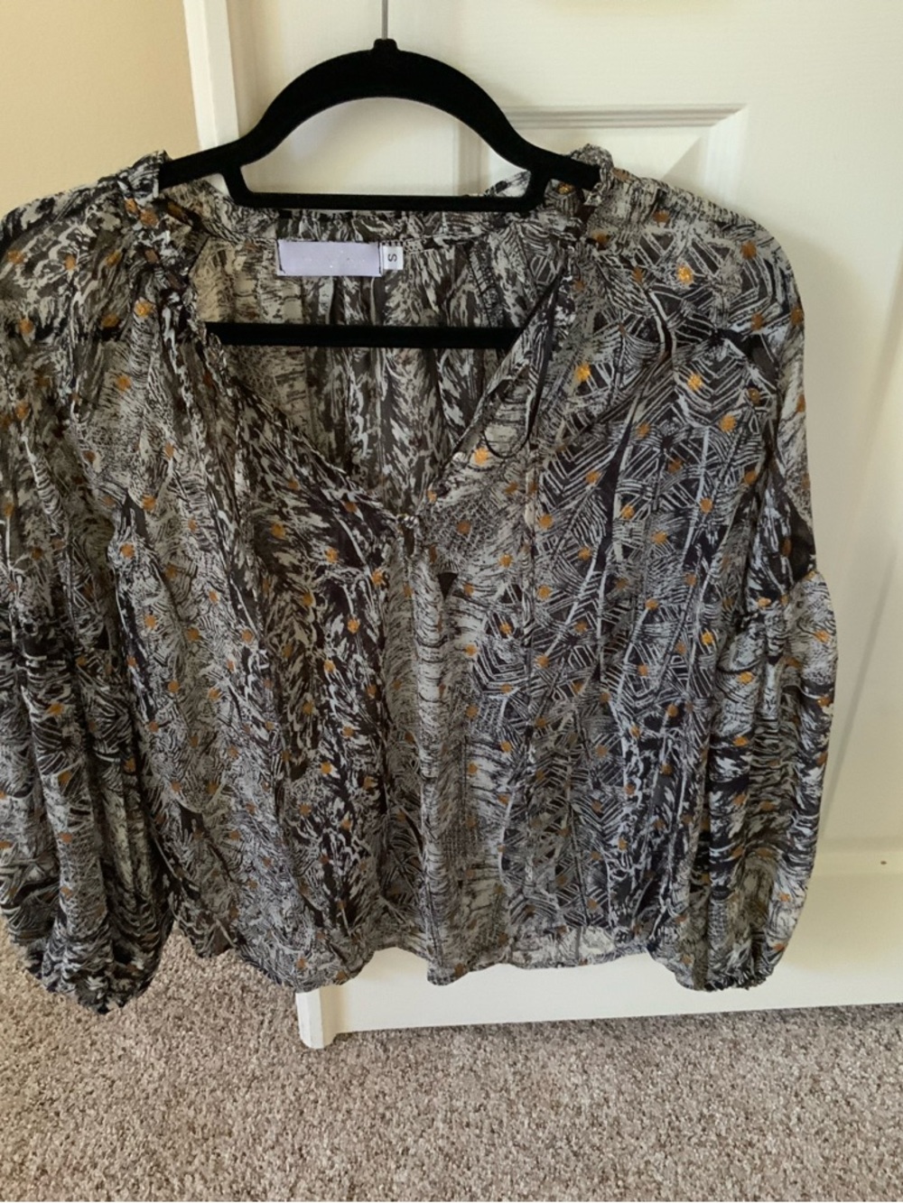 Black and white patterned boho shirt